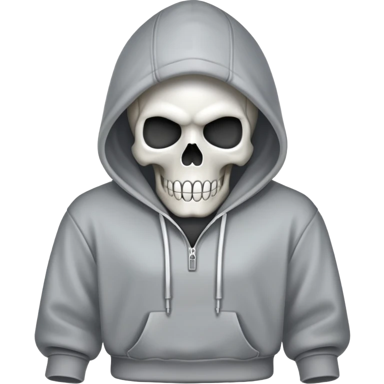 Skull emoji with hoodie on emoji