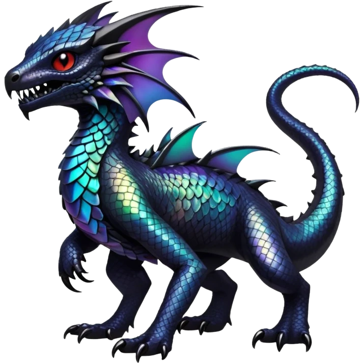 Edgy gothic complex iridescent aesthetic-scenic-Fakémon-creature (full body) emoji