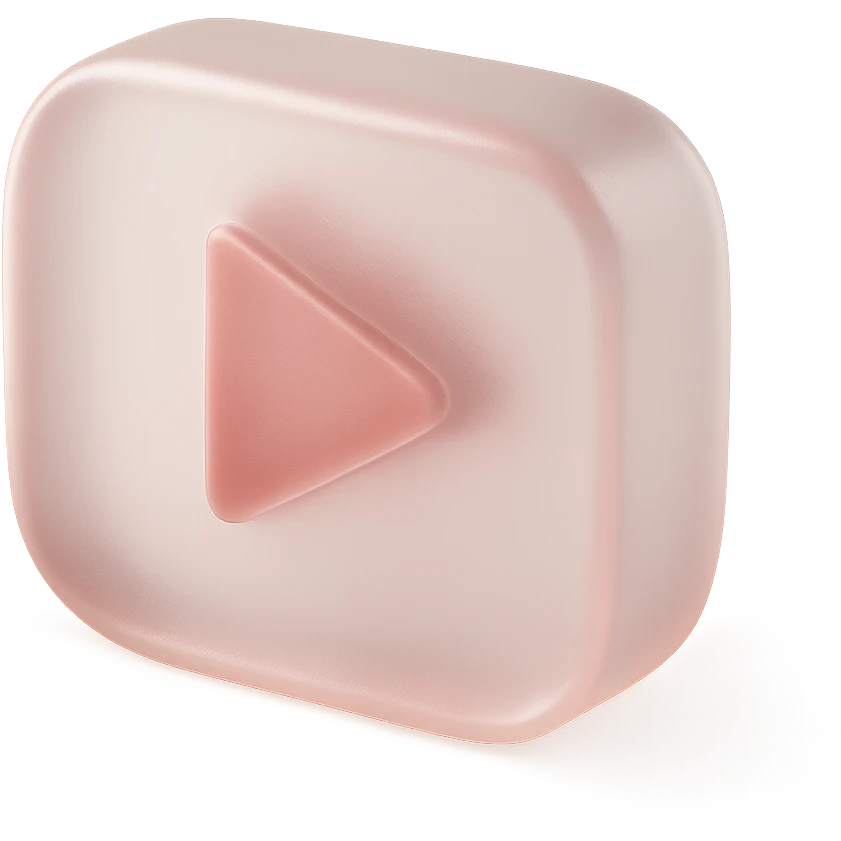 Пухлый рисованный логотип YouTube без фона, с четким черным контуром, выразительными тенями и бликами, в стиле ручной иллюстрации с мягким глянцем и объемом, как на референсе. emoji