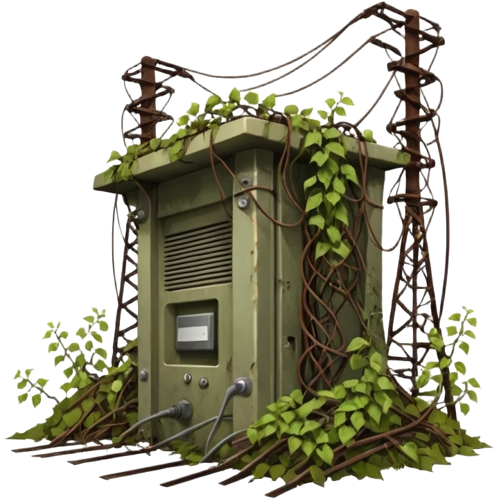 a collapsed substation during the apocalypse emoji
