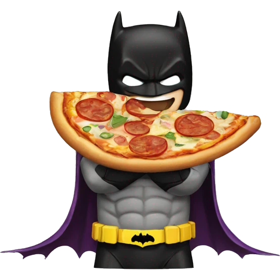 Batman eats pizza emoji
