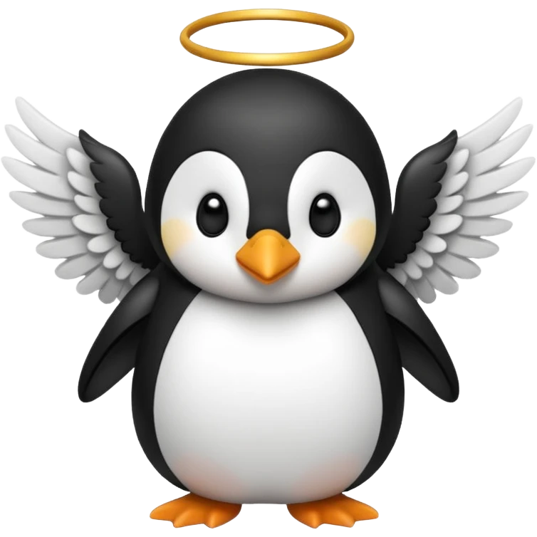 Penguin with angel wings emoji