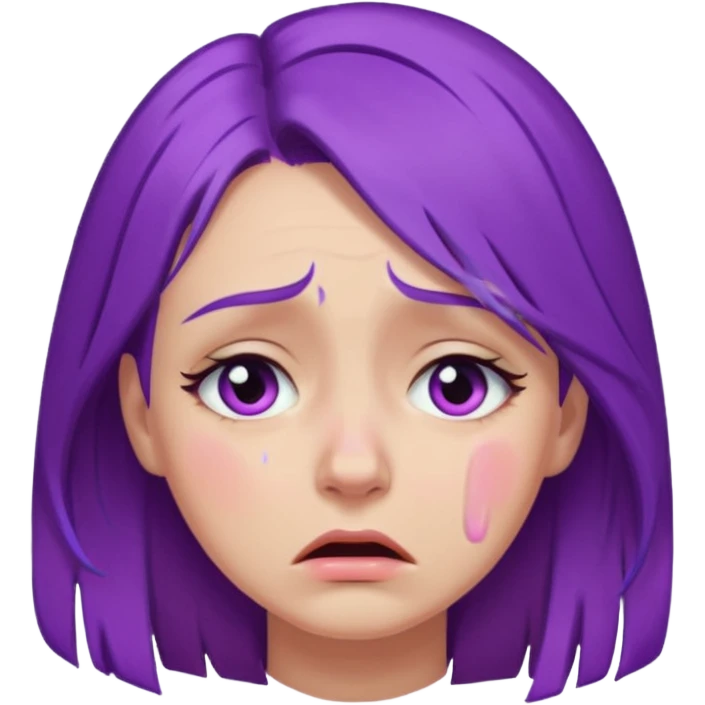 woman crying with purple hair emoji
