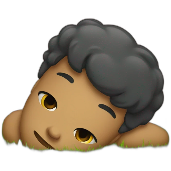 lying on grass emoji