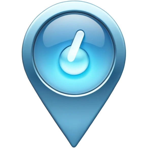 Soft blue location pin emoji