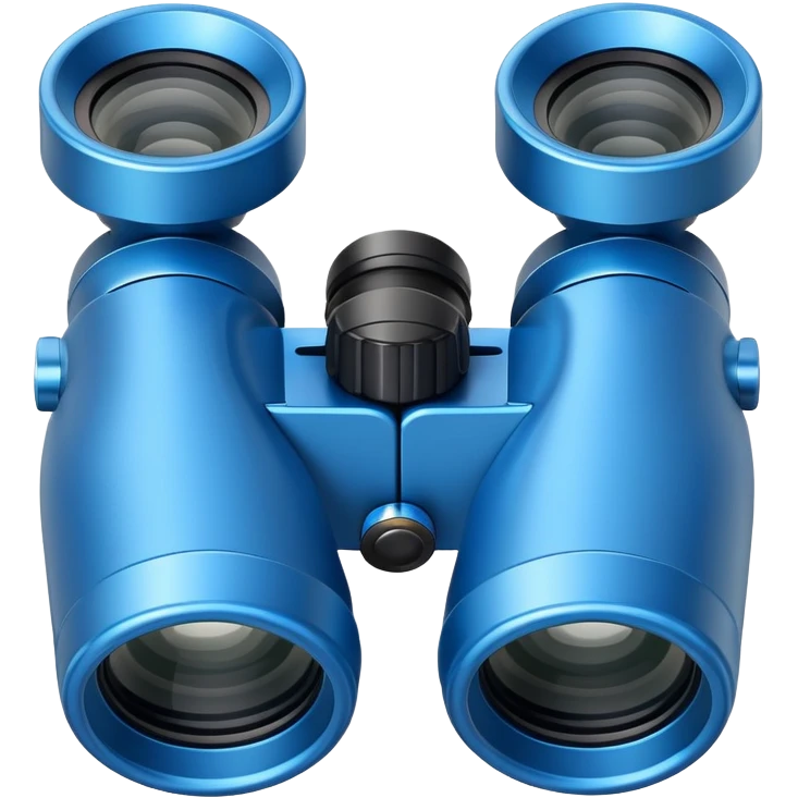 binoculars facing upward, blue emoji