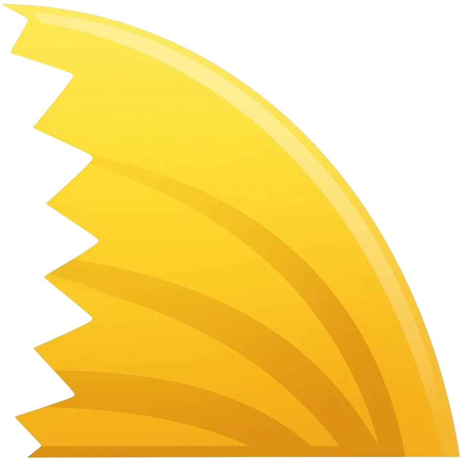 Simple 2D vector emoji of a bright yellow cartoon fish fin, jagged shark-like shape, clean thick outlines, flat design, white background, high quality. emoji