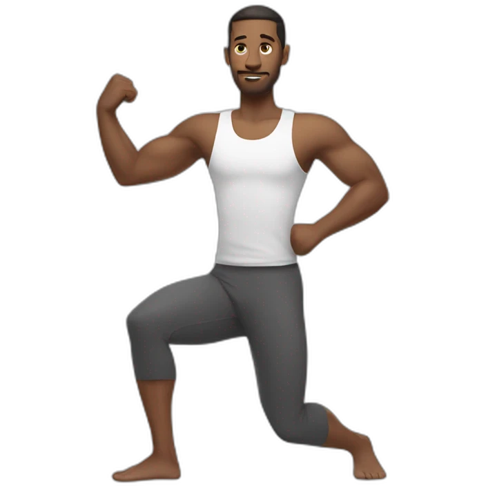 White men stretching emoji