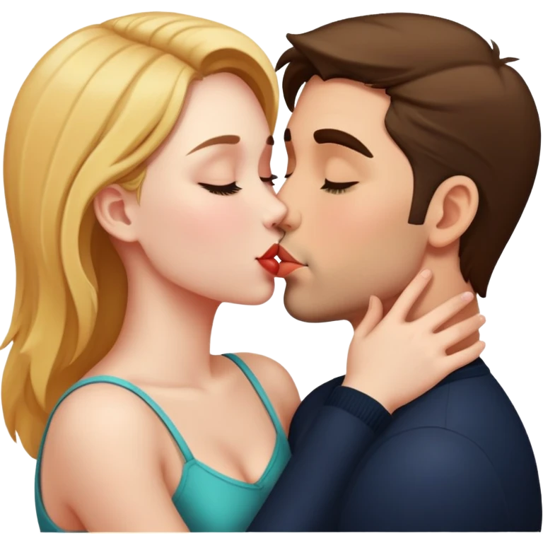 man kissing a girl emoji