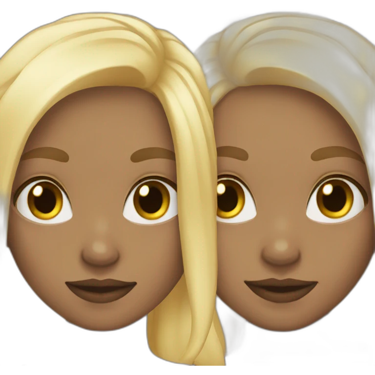 2 girls, blonde hair, dark skinned  emoji