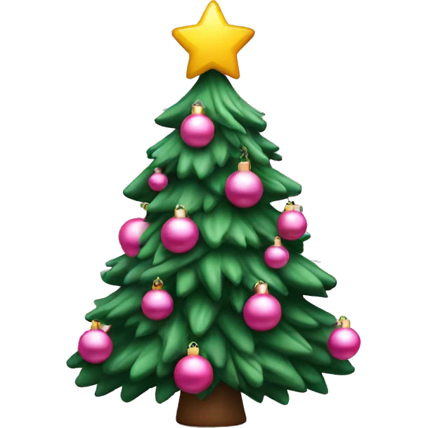 christmas tree with pink ornaments  emoji