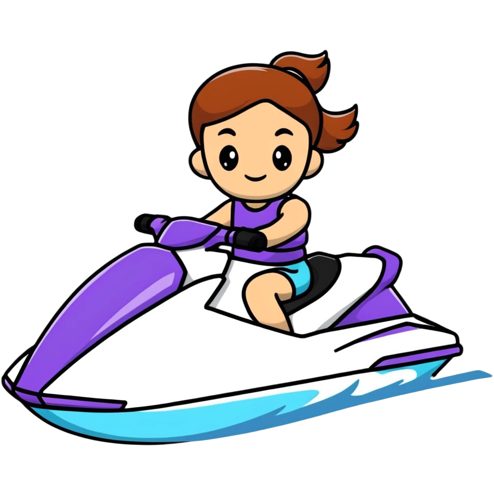 jet ski with a group of girls riding on it  emoji