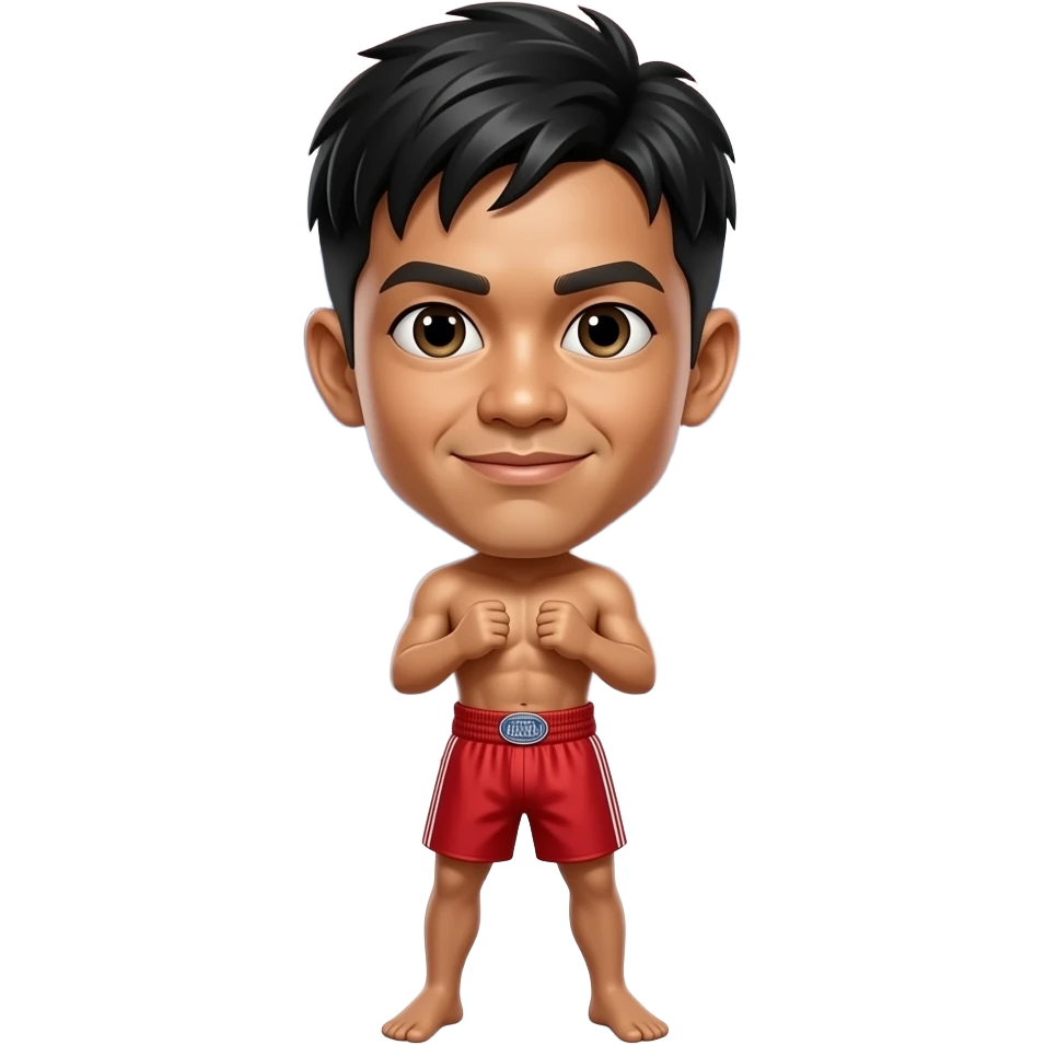 Muay thai fighter thailand background red shorts emoji
