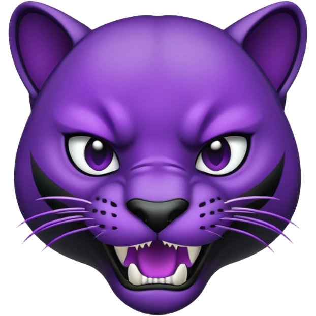 Aggressive Panther emoji with black and purple coloring emoji