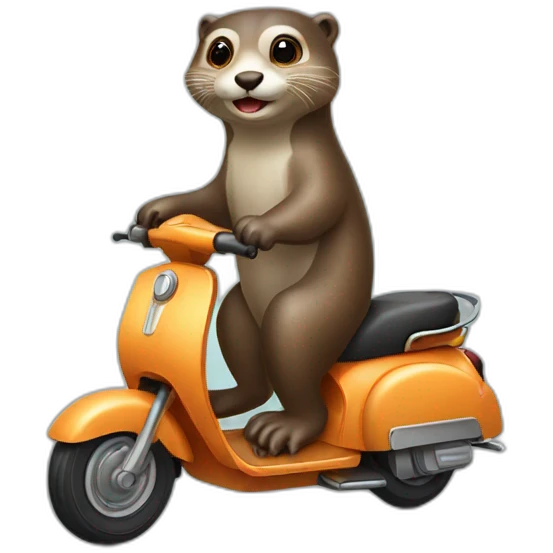 Loutre sur scooter emoji