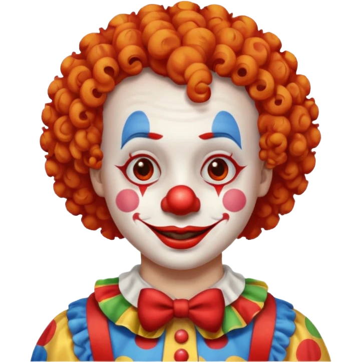 Clown with curly short hair emoji