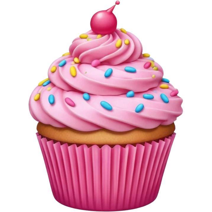 Cupcake with pink icing emoji