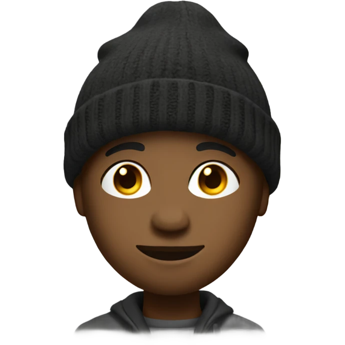 creative, music loving black person with beanie emoji