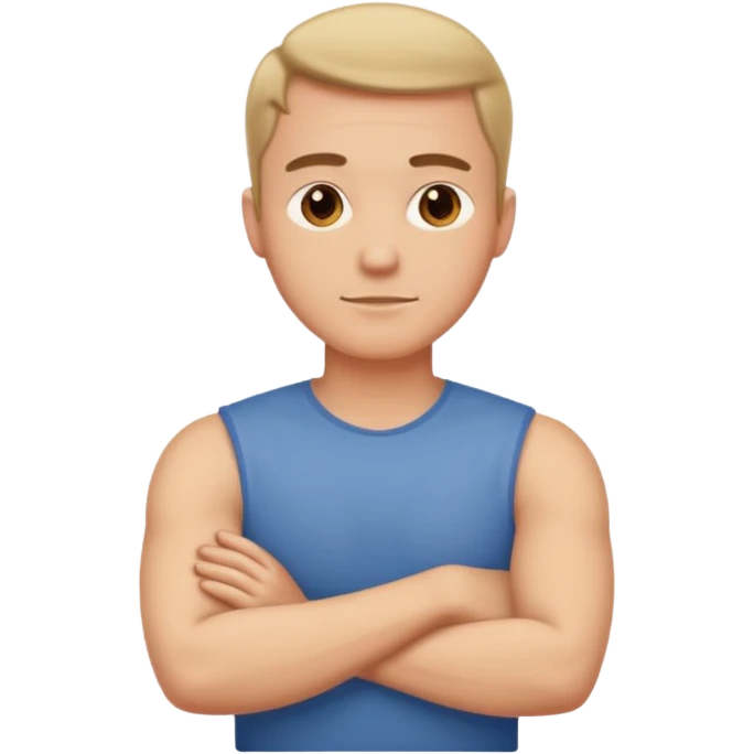 guy with arms crossed around neck emoji