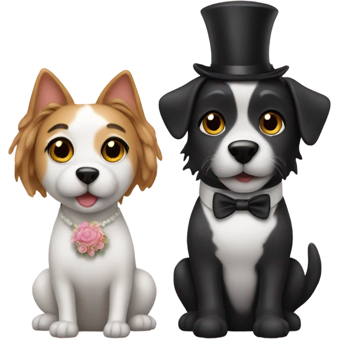 Wedding Dog and cat  emoji