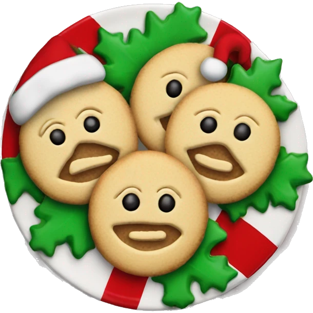 christmas sugar cookies on a plate emoji