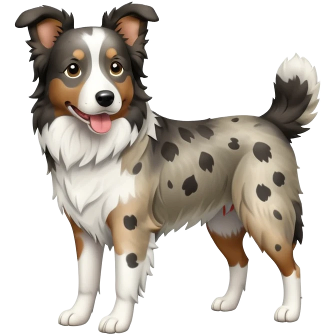 Merle Border Collie dog full body emoji