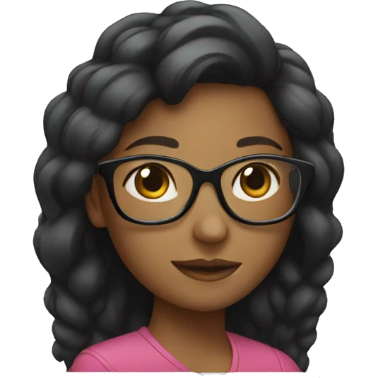 girl with macbook wearing glasses emoji