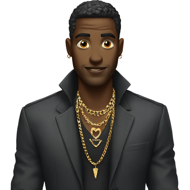 stylish guy with jewelry looks like unfathomable evil emoji