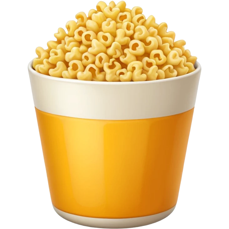 Popcorn and Mac and cheese on a tall bowl emoji