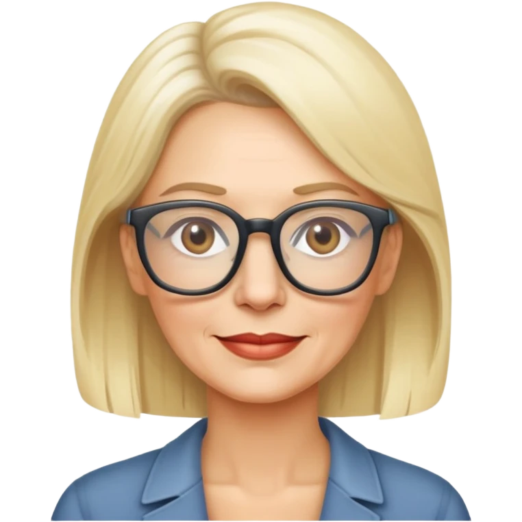 side profile of an attractive older blonde woman with glasses emoji