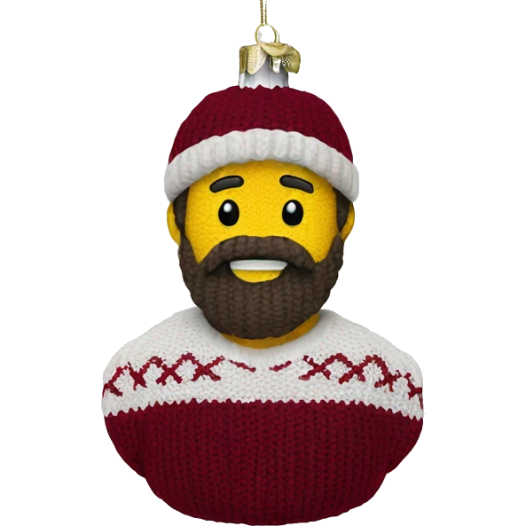 Wine red knit Christmas ornament  emoji