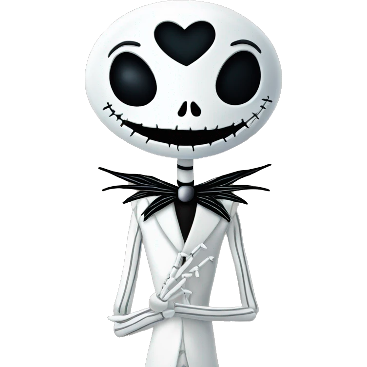 Jack skellington with sign said I love you Lisbeth  emoji