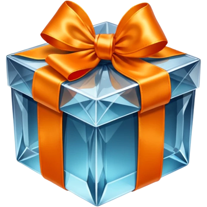 crystal gift box with orange ribbon emoji