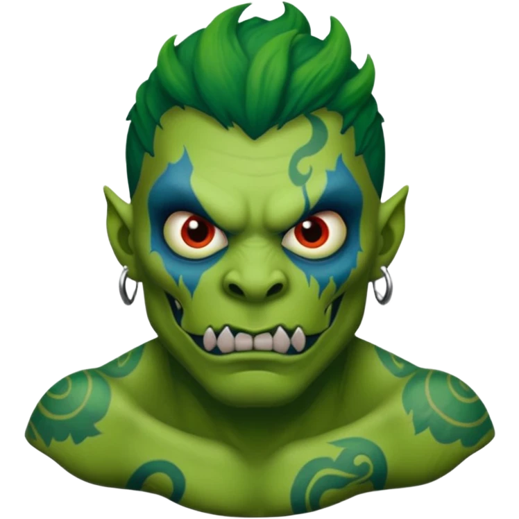 monster with tatto emoji