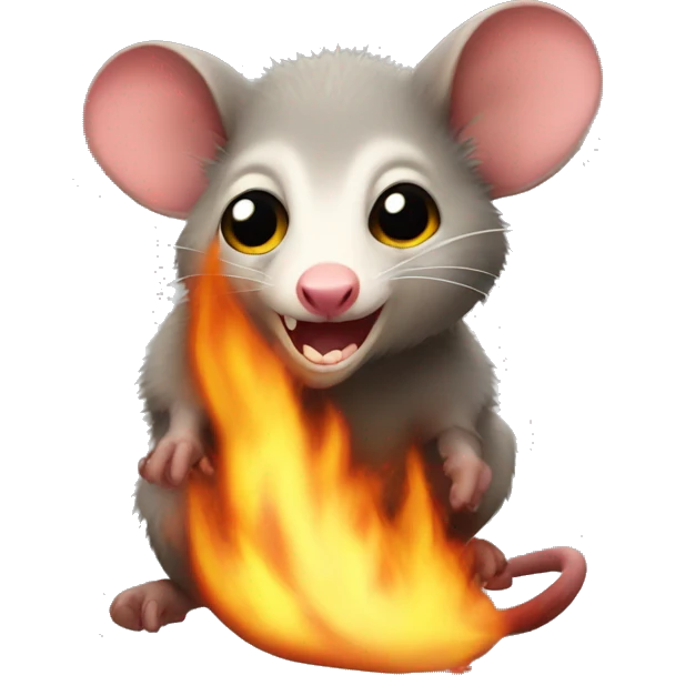 Possum on fire emoji