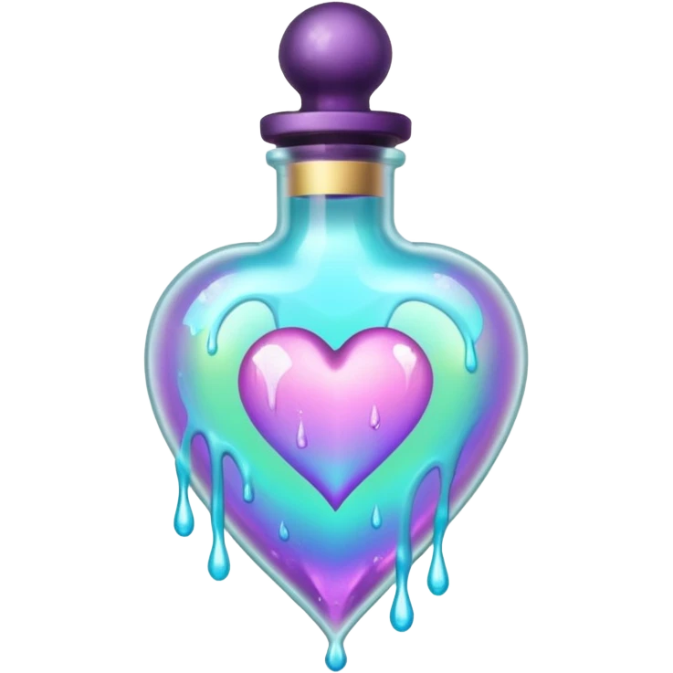 pastel goth heart with potion bottle emoji