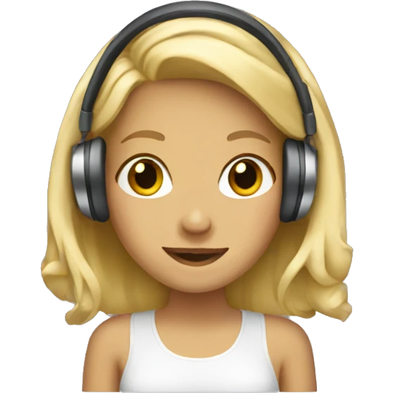 blonde girl with headphones emoji