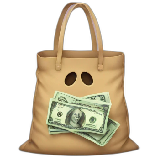  with a mask and a bag with a dollar sign on it emoji