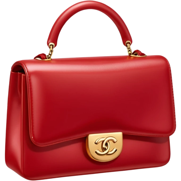 chanel red pearl bag gold hardware emoji