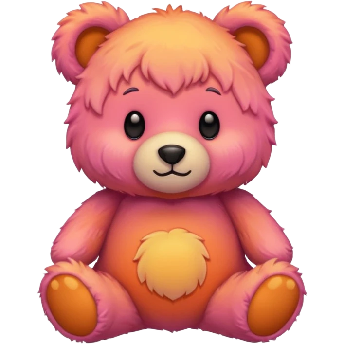 teddy bear made of a sunset emoji
