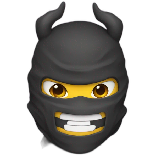 Ninja avec un masque oni emoji
