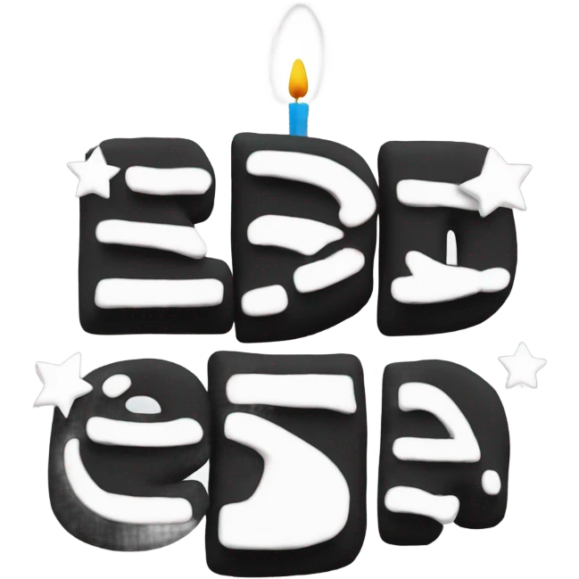 Black happy birthday sign emoji