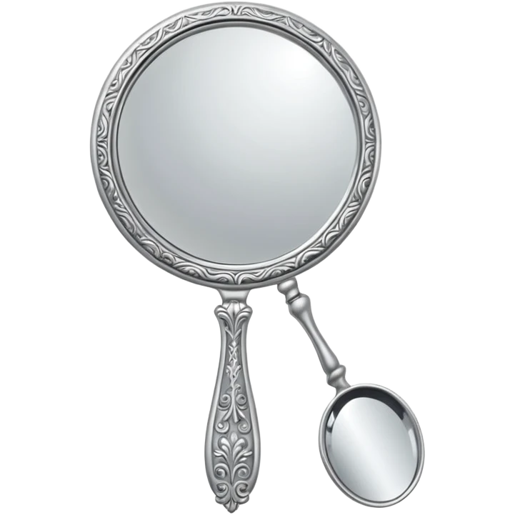 silver color hand mirror emoji
