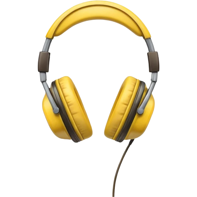 vintage yellow headphone emoji
