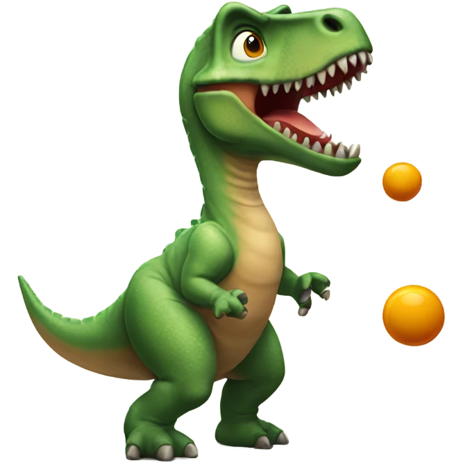Dinosaur juggling emoji