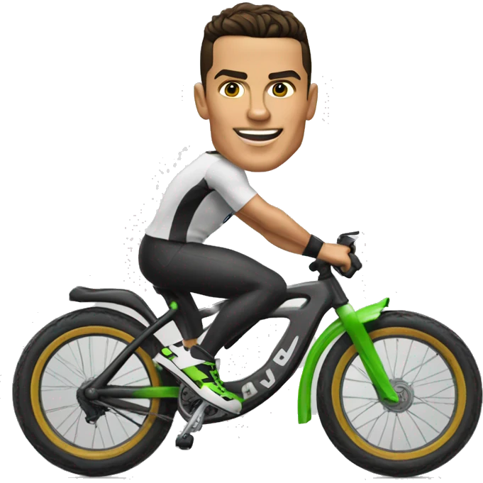 Cristiano Ronaldo sur un vélo  emoji