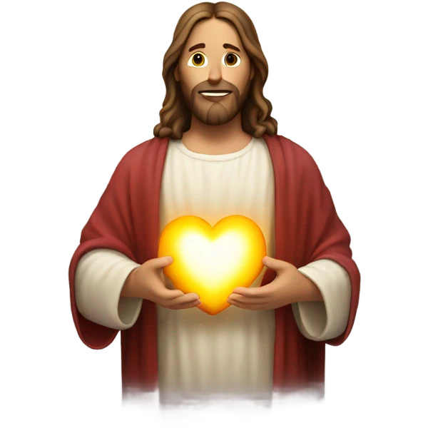 Jesus holding a heart  emoji
