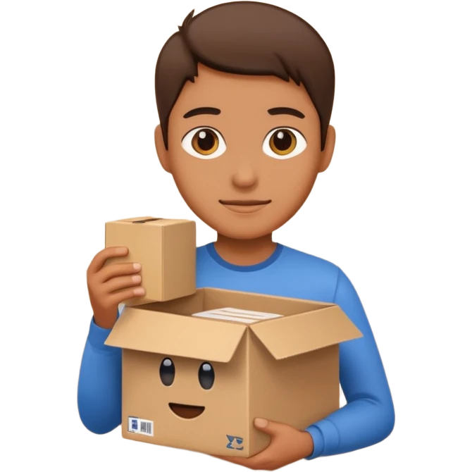 Person with a cardboard box  emoji