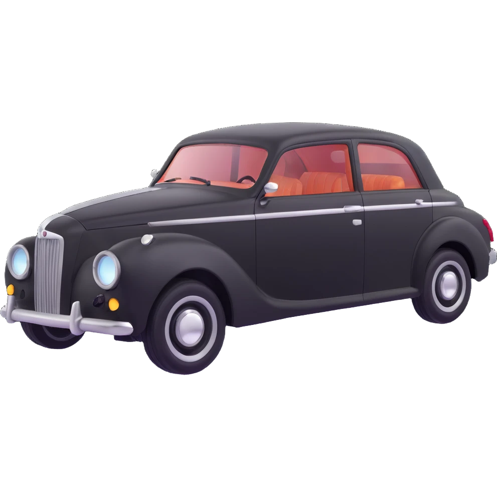 luxury black car resembling Porsche or BMW, with a hammer and a rod forming an X, floating and touching the rear right corner of the car's bodywork, a long rectangular reflection lamp illuminating the upper part of the door, elegant and modern emoji