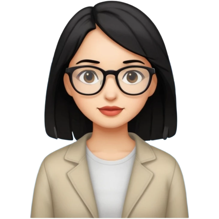 de una chica morena clara con cabellos negro y lago con lentes emoji